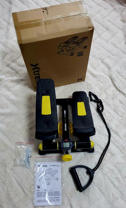 Тренажер Степпер для фітнесу TREXO TRX-FS100 фітнес-степпер з еспандер