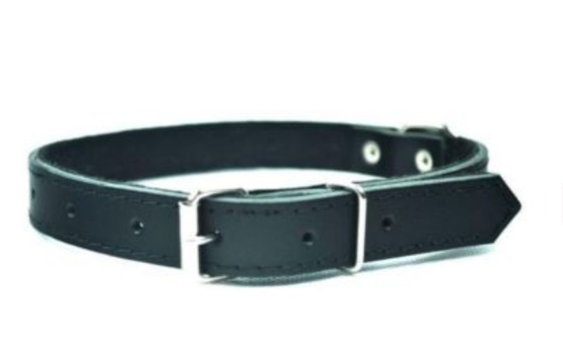 Obroża dla psa skórzana czarna 1,8/47cm