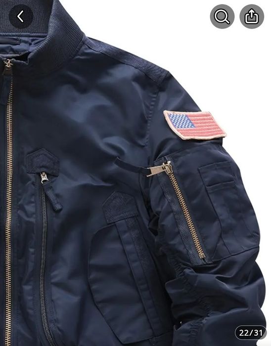 бомбер МА-1 ( темно - синій)розмір 3XL-2XL-XL-L-M, водонепроникний.