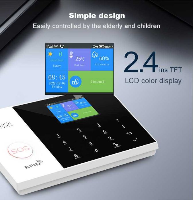 Inteligentny System Alarmowy do domu garażu Wifi GSM 2G