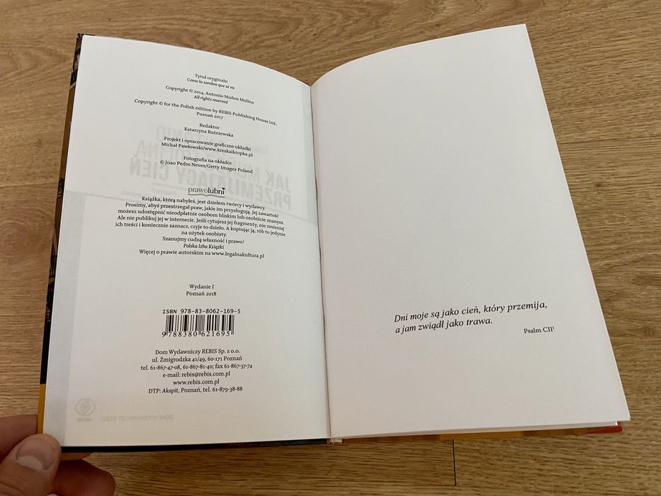 Książka „Jak przemijający cień” - Antonio Munoz Molina