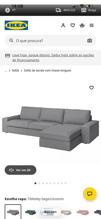 Sofá modelo IKEA cinza escuro