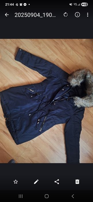 Parka zimowa damska s m granatowa