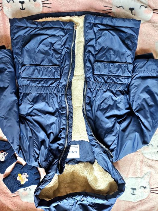 kurtka z misiem zimowa  przeciwdeszczowa i rekawiczki