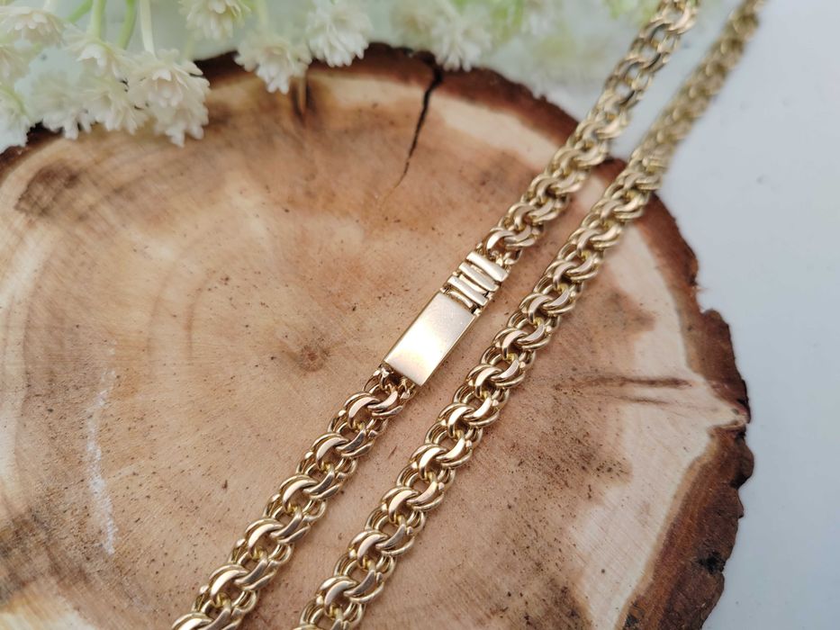 NOWY Złoty Łańcuszek Galibardii Pełny 60cm / Złoto 585