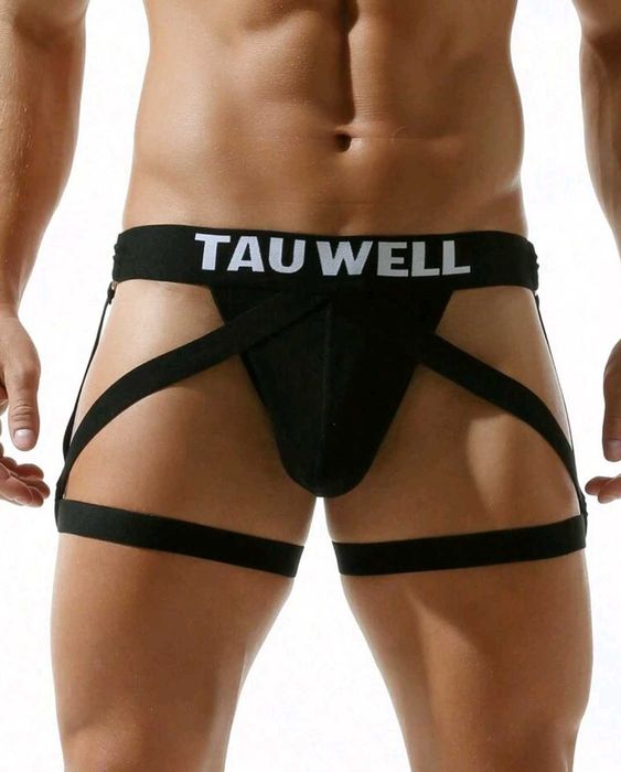 Bielizna jockstrap uprząż męska pasy na uda stringi TAUWELL sport S