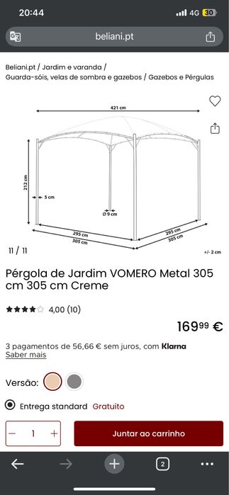 Pérgola em metal