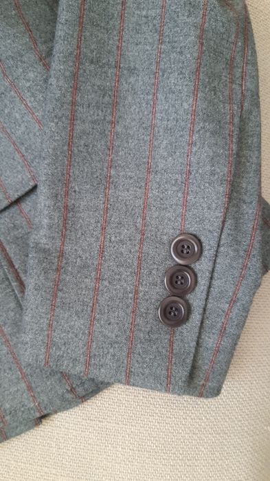 Blazer de mulher cinza com listas bordeaux 36 LANIDOR