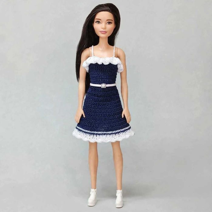 Ubranka dla standardowych lalek Barbie - Sukienka na ramiączkach