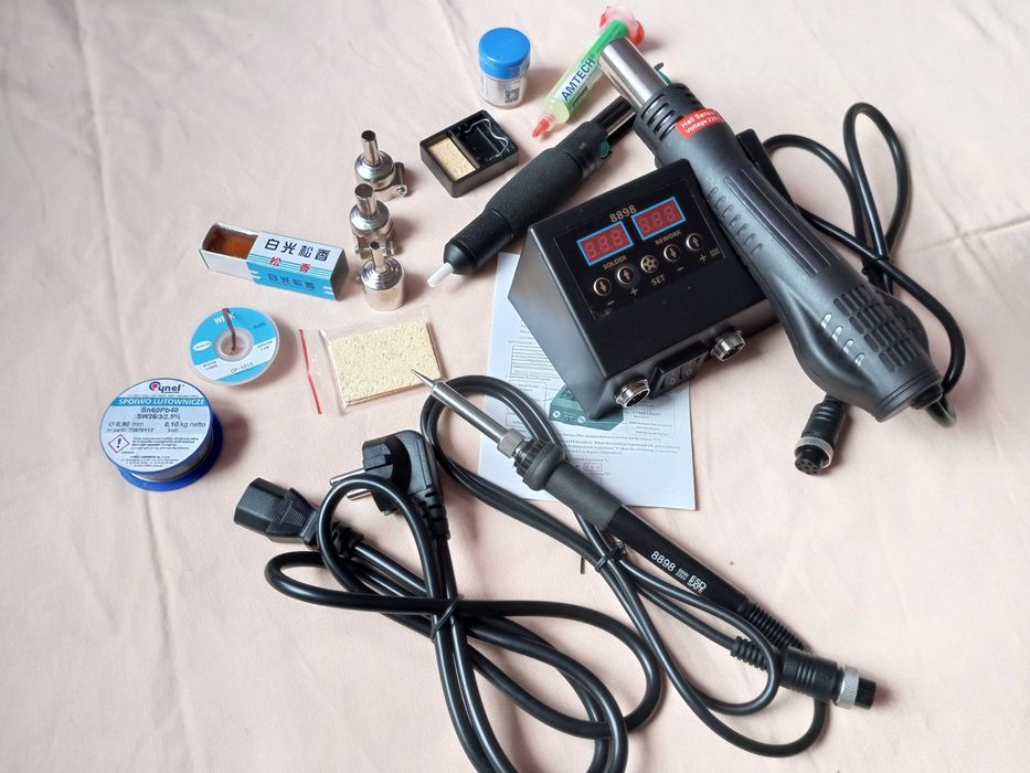 Паяльная станция полный комплект.Фен паяльник для ремонта электроники