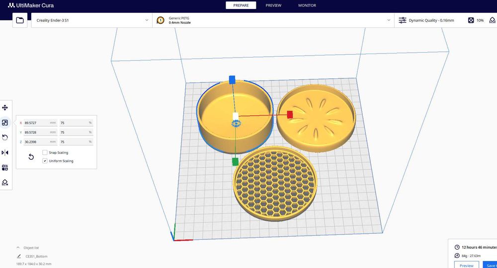 Doniczka kocimiętka Druk 3D Petg biały