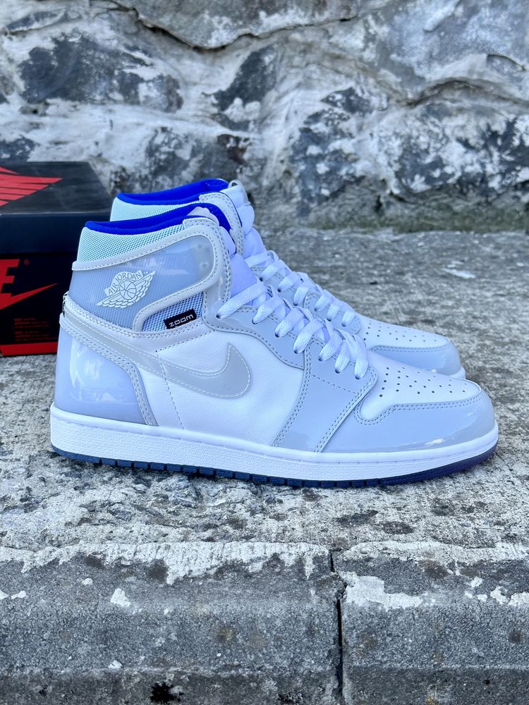 Nike jordan 1 retro high zoom white racer blue hot sale