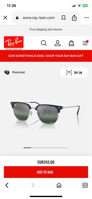 Óculos de sol Ray Ban NEW CLUBMASTER 0RB4416