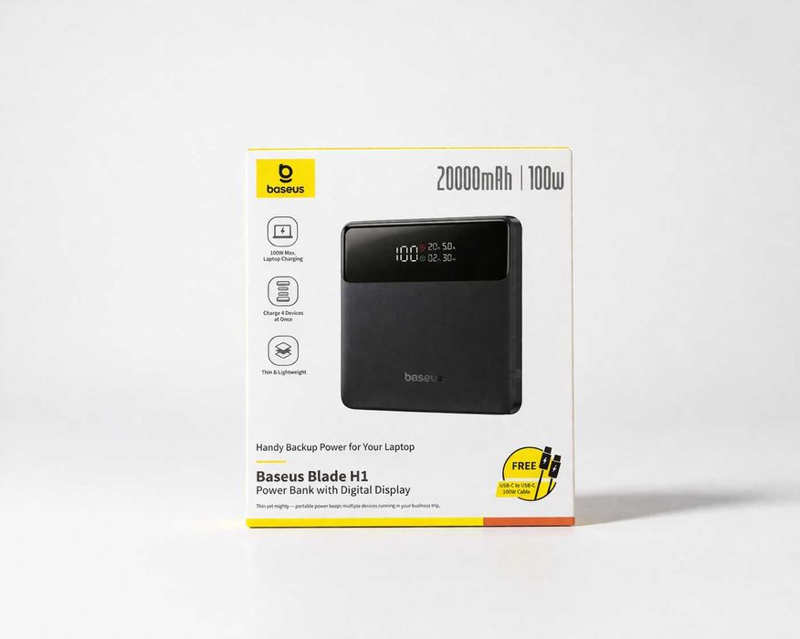 ПаверБанк Baseus blade h1 100w 20000mAh + провід