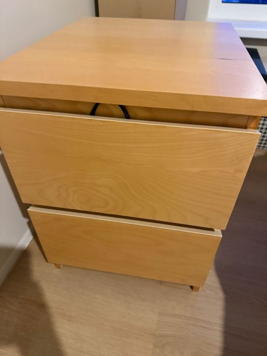 Szafki nocne IKEA Malm – komplet 2 szt. | 40x48x55 | jasne drewno