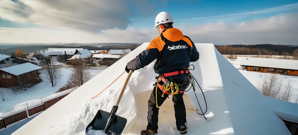 Odśnieżanie dachów płaskich skośnych