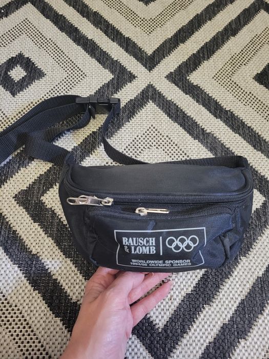 Поясна сумка бананка вінтажна чорна на пояс BAUSCH & LOMB Olympic game
