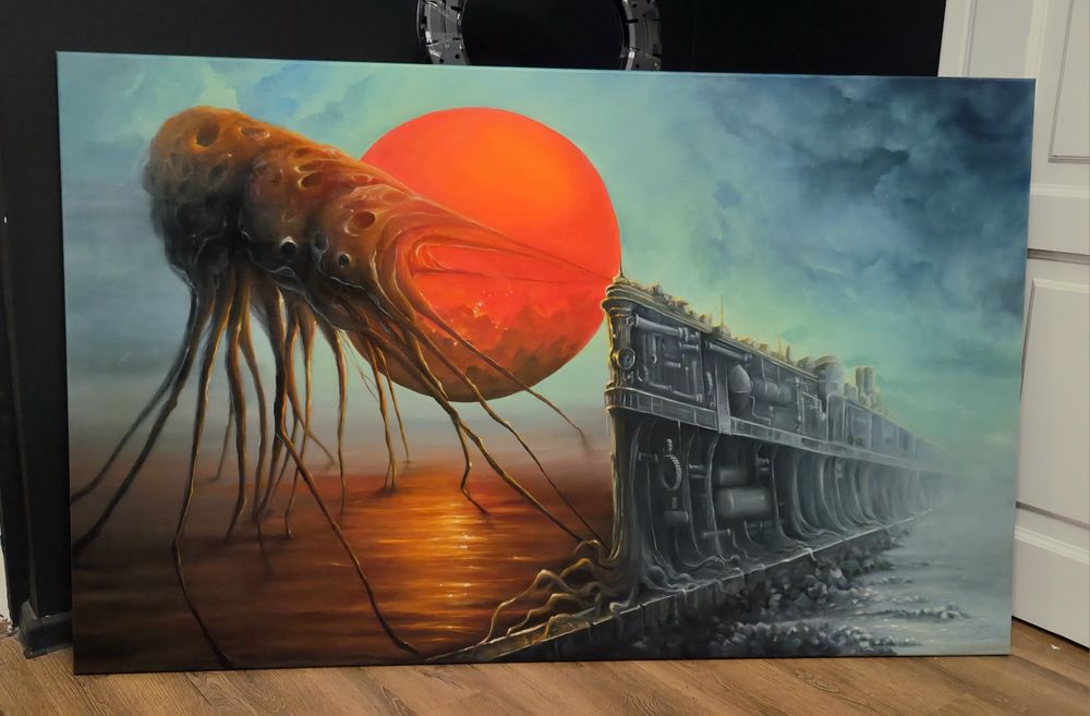 Duży obraz olejny ręcznie malowany 160x110 cm