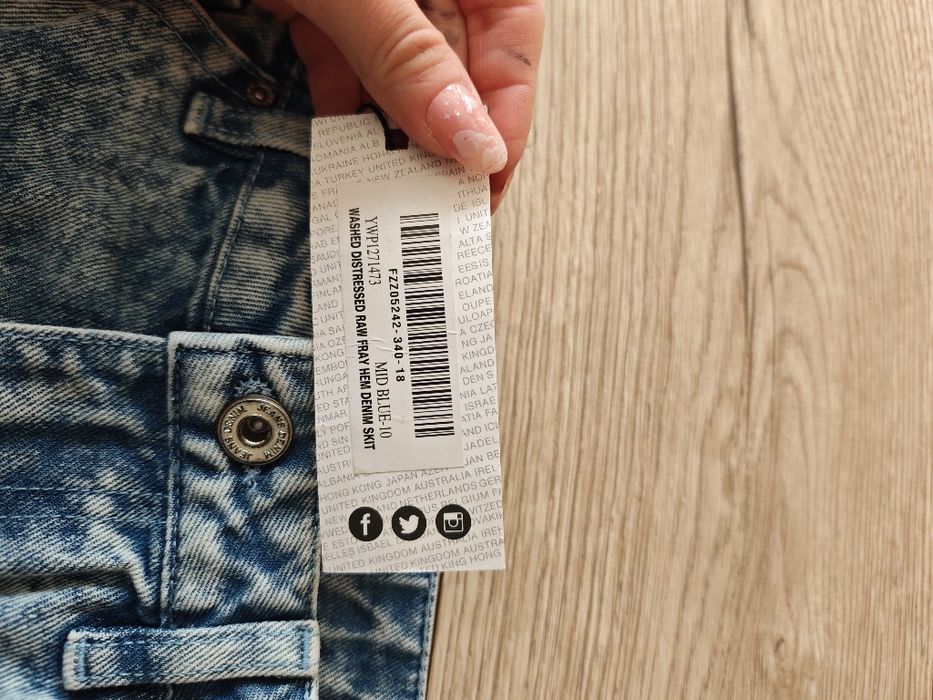 Asymetryczna spódnica jeansowa mini vibe lat 2000 | Marmurek