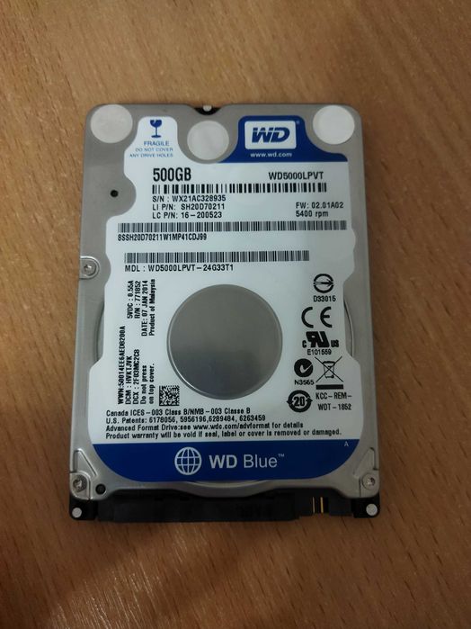 Жорсткий диск Western Digital wd5000 LPVT