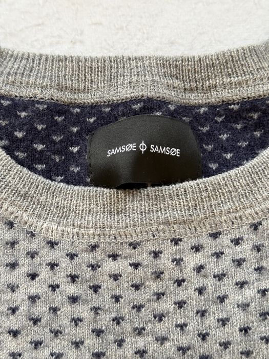 Sweter Samsoe Samsoe szary wełniany elegancki skandynawski