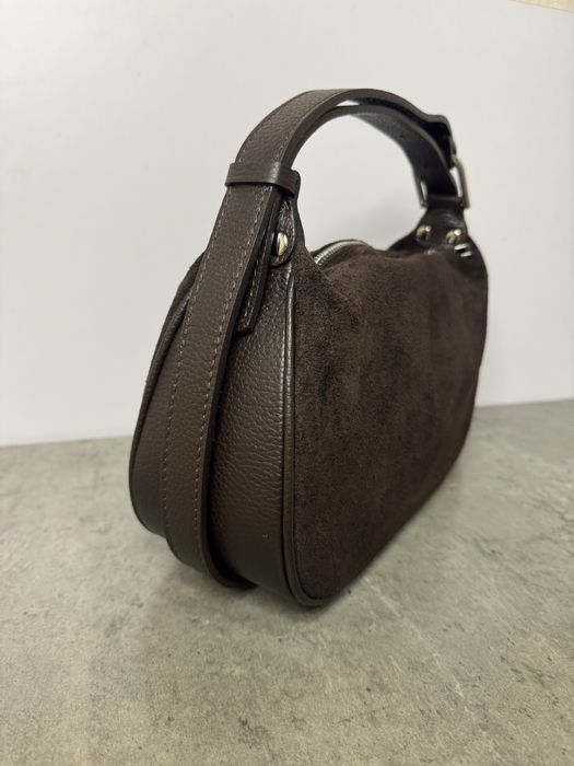 Шоколадна lЖіноча замшева сумка   Vera pelle