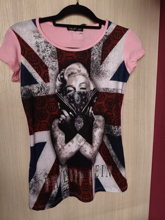 T-shirt bluzka Philipp Plein Marilyn Monroe kryształki rozm.L