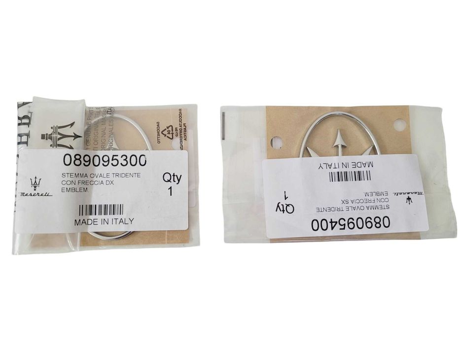Maserati Granturismo Quattroporte - znaczek logo emblemat błotnik TYŁ