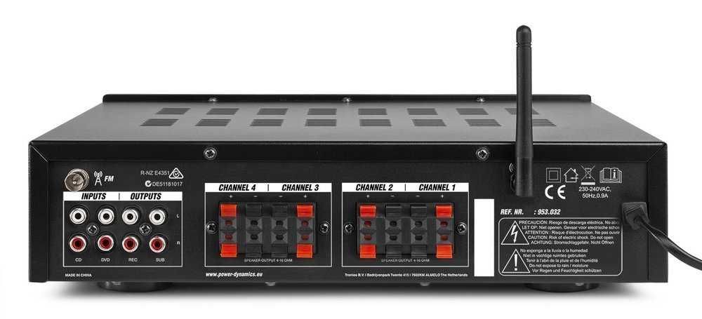 4-канальний аудіо підсилювач Power Dynamics PV240BT 400W BT/USB/SD/FM