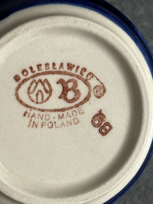 Porcelana Bolesławiecka Zestaw Bulionówka + Talerzyk