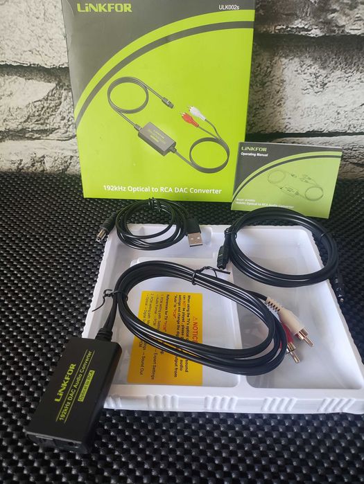 Konwerter DAC optyczne Cyfrowe analogowe przetwornik Toslink LiNKFOR Konwerter SPDIF RCA DAC Toslink PCM LPCM