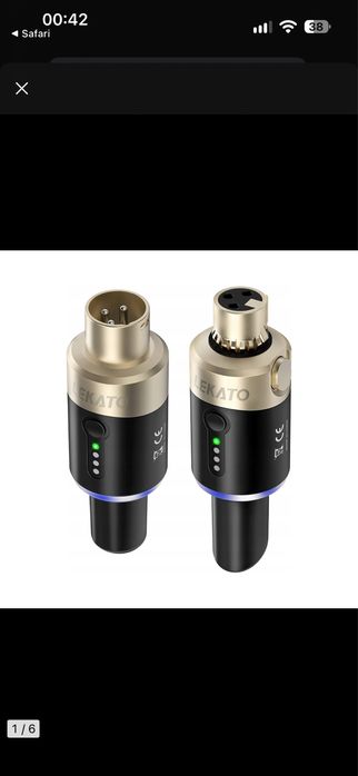 Bezprzewodowy System XLR 5.8GHz LEKATO Nadajnik Odbiornik Mikrofon 4Ch