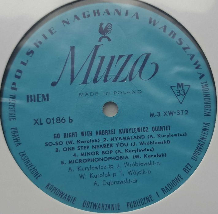 GO RIGHT - Andrzej Kurylewicz Quintet repress z 1968 roku