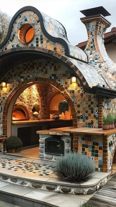 Печь с мангалом - барбекю