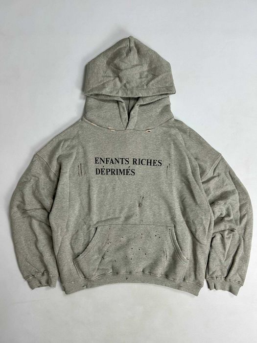 Худі Enfants Riches Deprimes archive ERD сіра худи кофта distressed