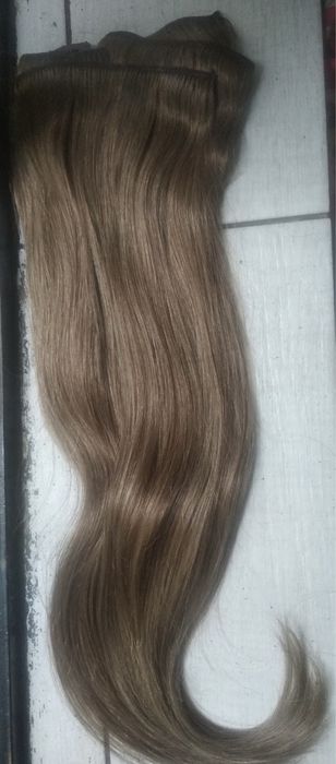 Волосы на трессах,волосся детские некрашенные пепельный русый 55 см!