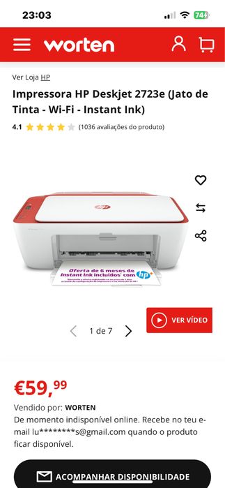 Impressora HP DeskJet 2723 e