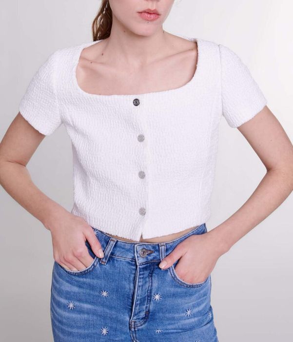 Блуза-топ, кроп-топ з твіду maje