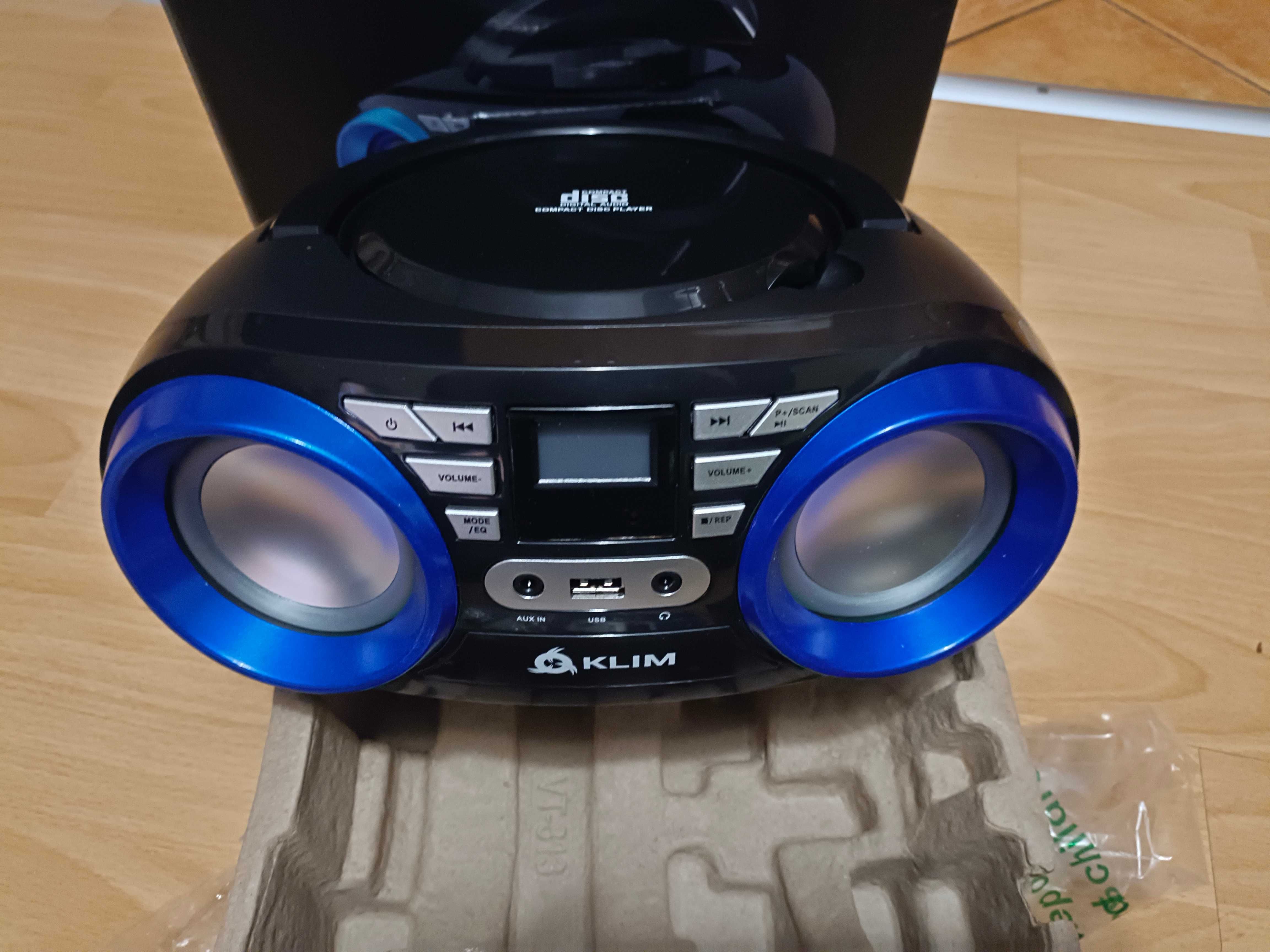 KLIM Boombox B3 Radio CD Player  Bluetooth, MP3 & RGB Lights