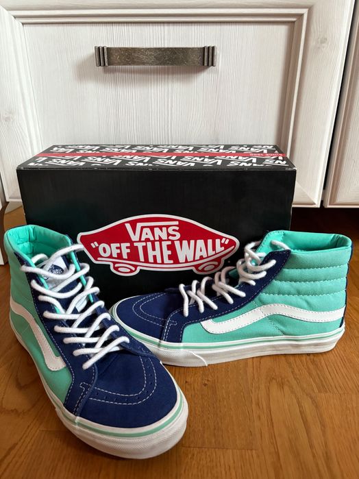 Nowe buty VANS granatowo-miętowe za kostkę