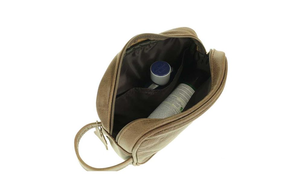 Duża czarna męska kosmetyczka skórzana pojemna skóra naturalna