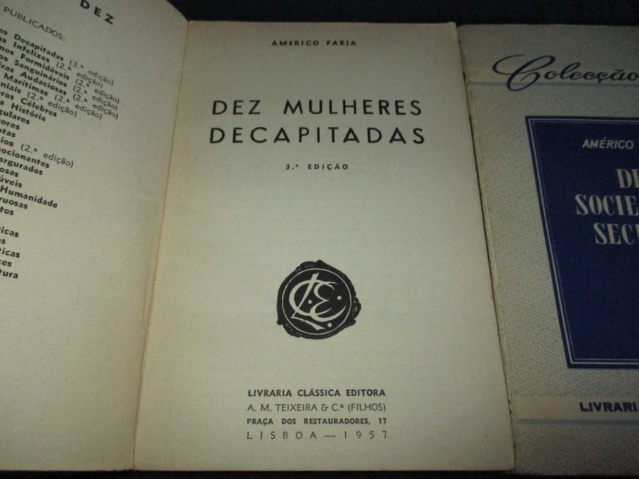 Livros Colecção 10 Américo Faria Clássica Editora