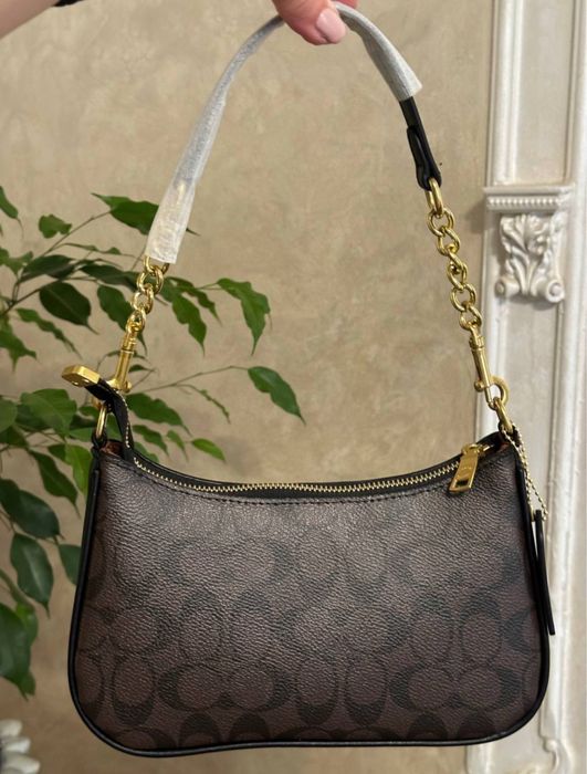 Сумка Coach Teri -женска через плечё Коуч коричнева.