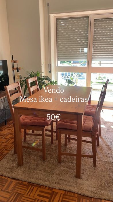 Mesa + 4 cadeiras Ikea