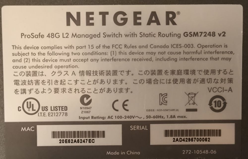 Przełącznik sieciowy Netgear ProSafe GSM7248 ver.2