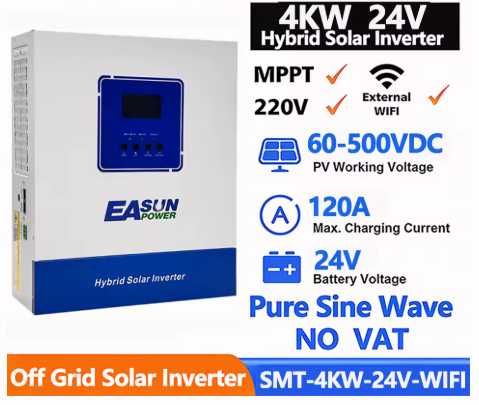Інвертор EASUN 4kW MPPT 24V сонячний гібридний Wi-Fi