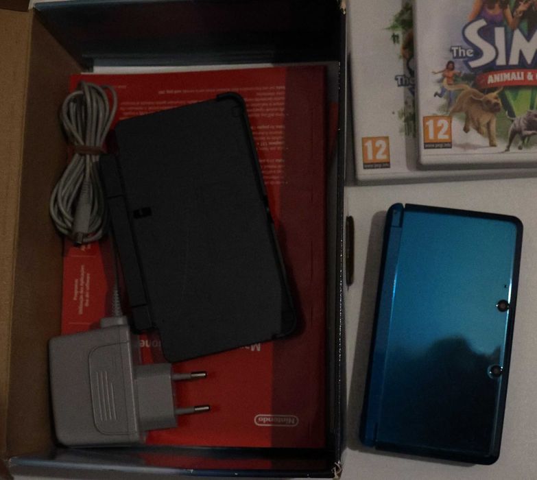 Nintendo 3DS aqua blue EUR db stan + 2 gry