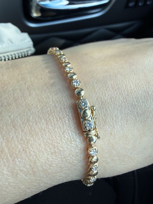 Золотой браслет с бриллиантами 17см