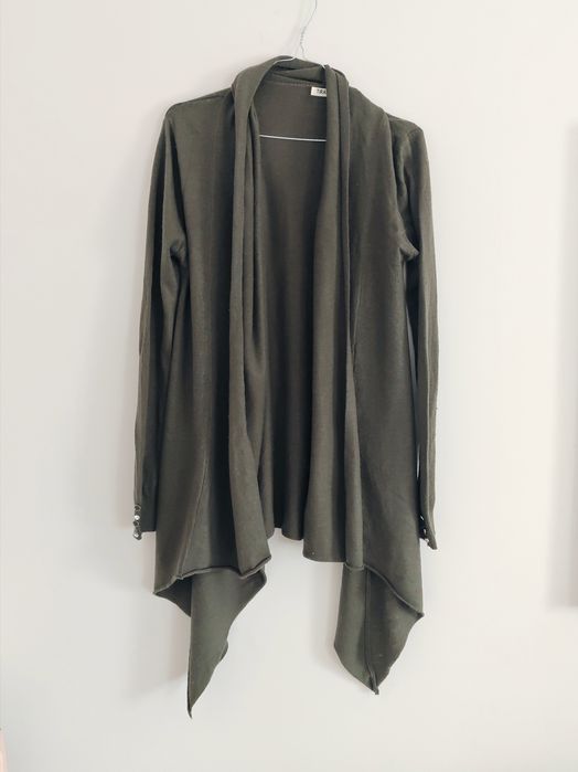 Kardigan narzutka w kolorze khaki S