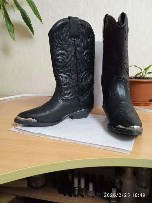 Шкіряні козаки Santa Fe 35р Made in ltali.Натуральна шкіра